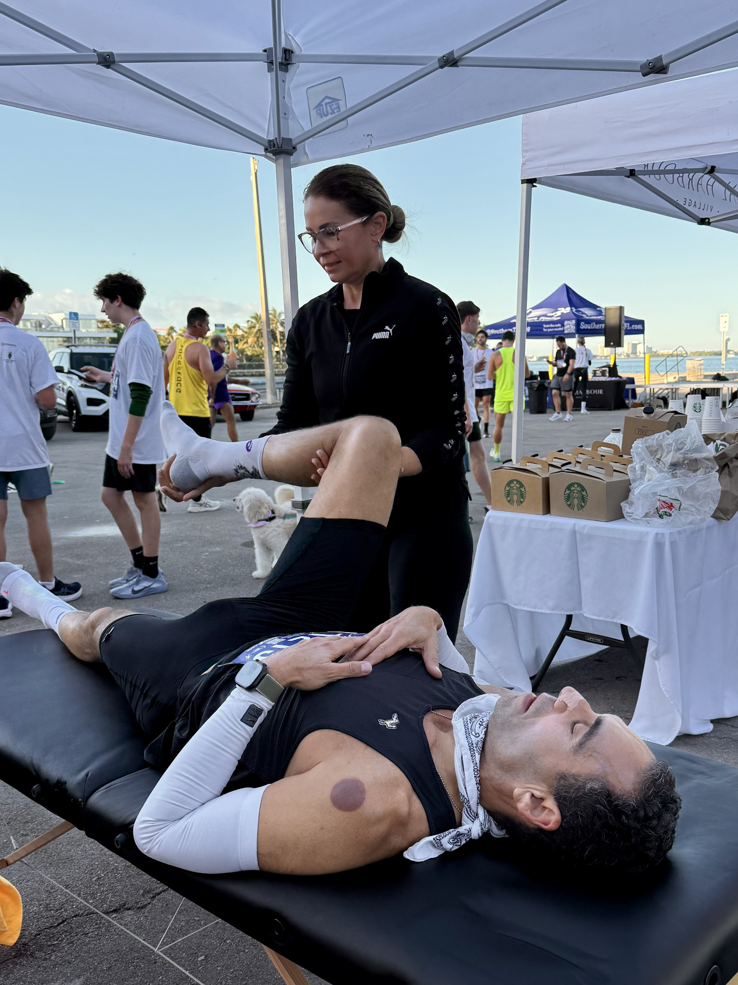 Stretch Space Miami flexibility training at Bal Harbour 5K event